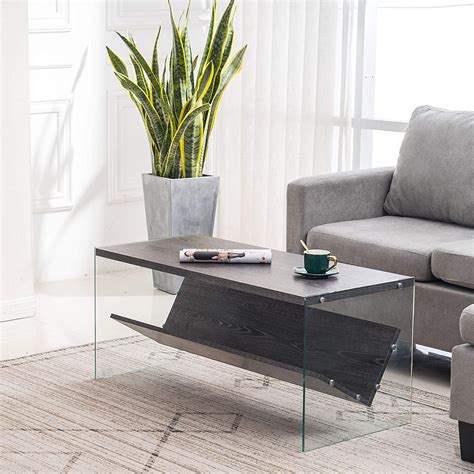 Ivinta SoHo Coffee Table with Storage, Rectangular Living Room Table 