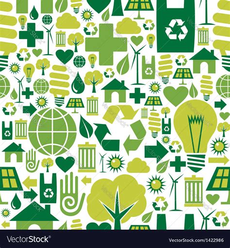 Green Environment Icons Pattern Background Vector Image