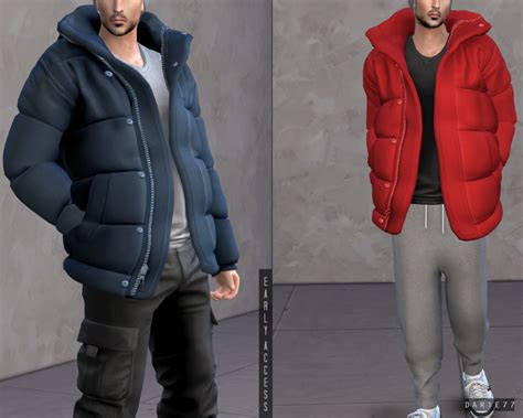 Oversized Puffer Jacket Early Access Released Darte77 Custom Content For Ts4 Sims 4