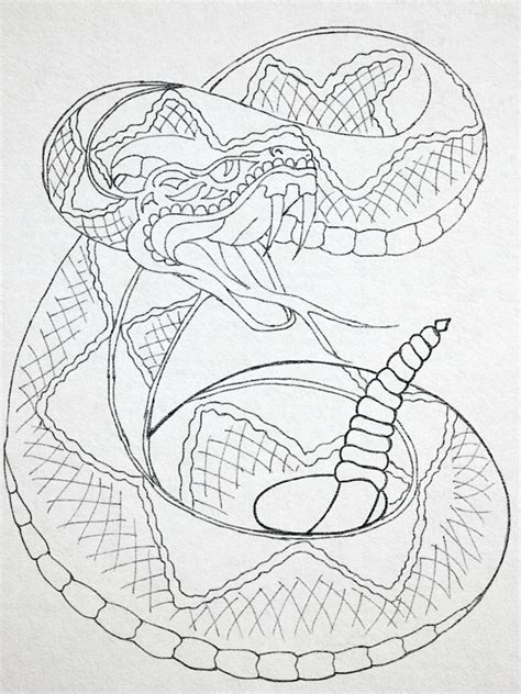 Tattoo Snake Drawing Outline Skin Snake Coloring Pages Snake