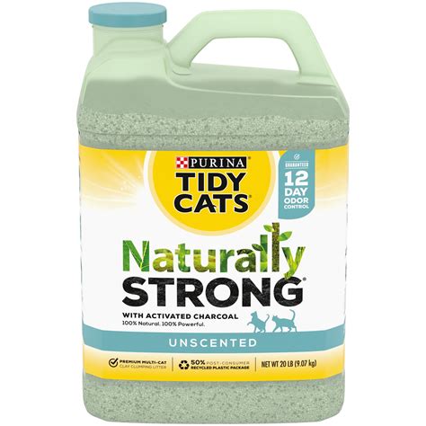 Tidy Cats Unscented Naturally Strong Clumping Clay Multi Cat Litter 20