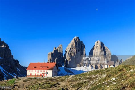 The Three Peaks Dolomites Italy High Res Stock Photo