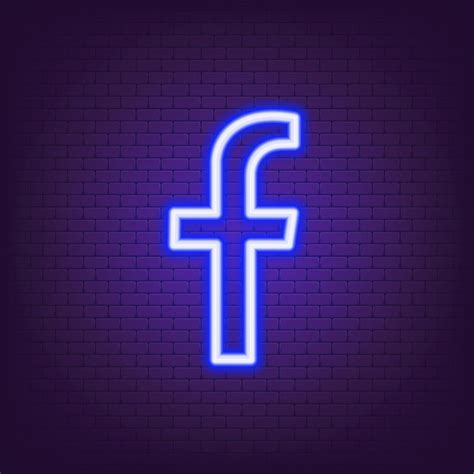 Premium Vector Facebook Neon Logo Facebook Icon Social Media Icons