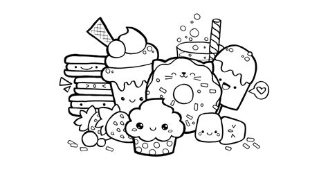 Kawaii Food Coloring Pages Pictures - Whitesbelfast