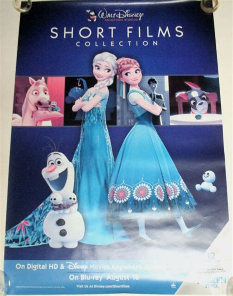 Disney Short Films Frozen Fever Video Store Poster Anna And Elsa 26 X