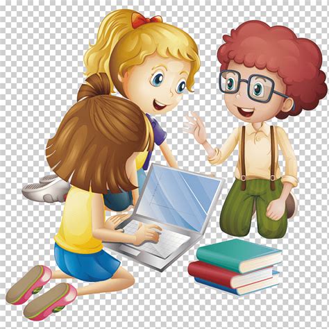 Estudiantes Animados Estudiantes De Dibujos Animados Leyendo Libros