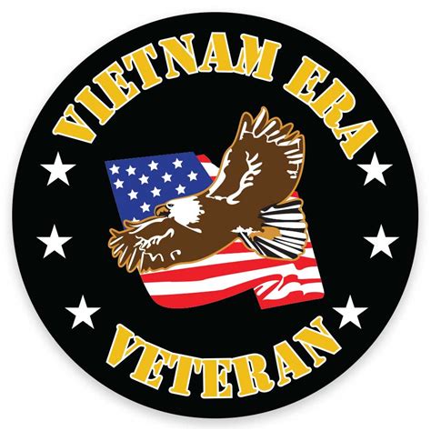 Vietnam Era Veteran Circle Decal Sticker With Eagle Graphic Decal