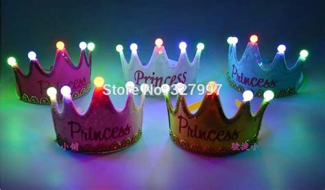 Srts1001 5 Happy Birthday Led Light Crown Luminous Cap Kids Crowns