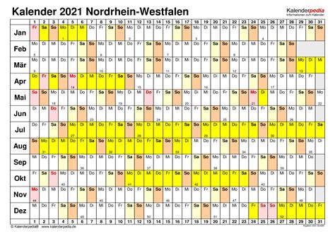 Kalender 2021 nrw ferien feiertage excel vorlagen : Kalender 2021 NRW: Ferien, Feiertage, Excel-Vorlagen