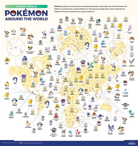 Mapa Mundial De Los Pokemon Más Populares Alrededor Del Mundo Chile