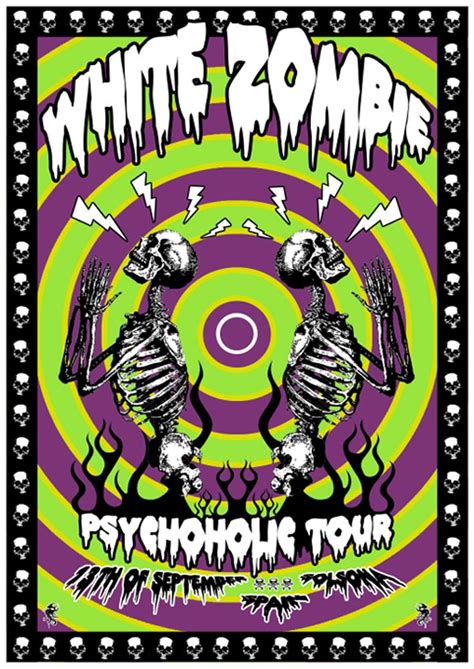Psychoholic Tour Promo Poster White Zombie Music Poster Rock N Roll Art