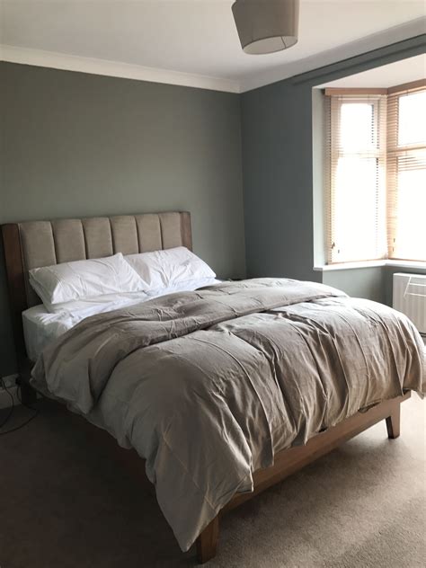 It has undertones of green, which give it a timeless, dramatic touch. Master bedroom painted in Farrow and Ball Pigeon No. 25 ...
