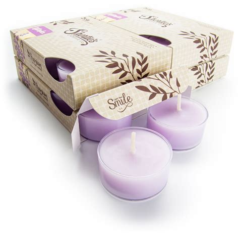 Pure English Lavender Tealight Candles Bulk Pack 24 Purple Premium