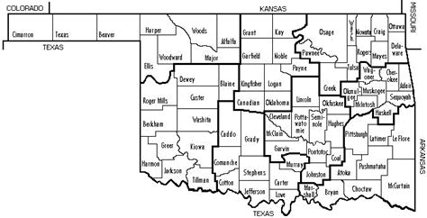 Map Of Oklahoma Showing Counties