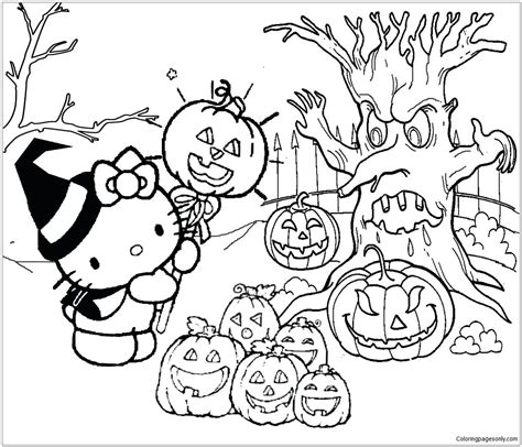 Hello Kitty Halloween 1 Coloring Pages Cartoons Coloring Pages