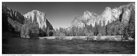 Panoramic Black And White Picturephoto Valley View El Capitan And