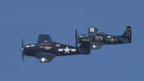 Hellcat Bearcat Mustang And Spitfire Flybys At The Ventura County Air