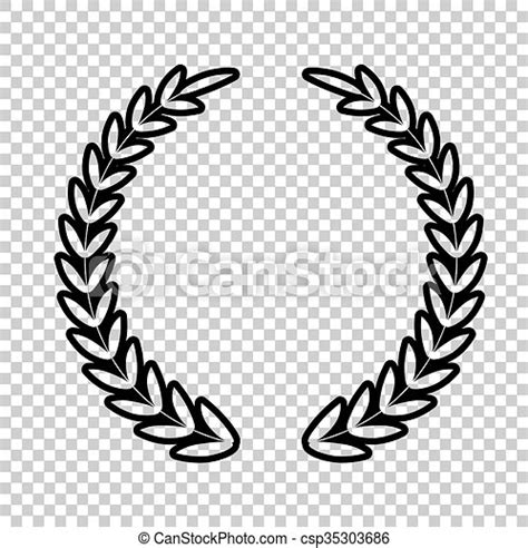 Laurel Wreath Line Vector Icon On Transparent Background Canstock