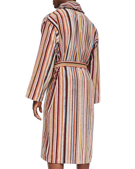 Paul Smith Multi Striped Terry Cloth Robe In Multicolor For Men Lyst