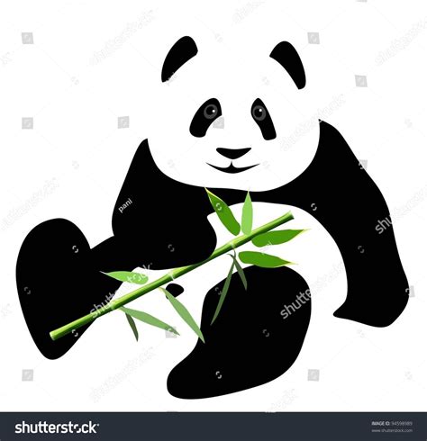 Panda Bamboo Bear Vector Image Stock Vector 94598989