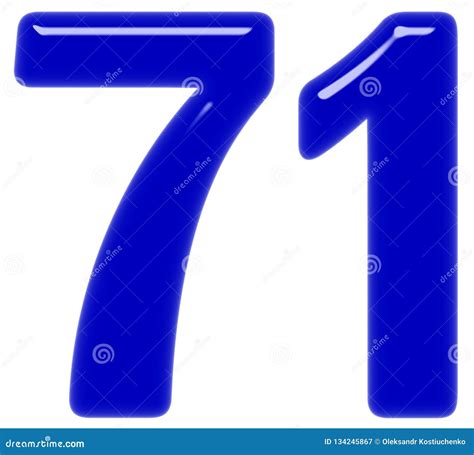 Numeral 71 Seventy One Isolated On White Background 3d Render Stock