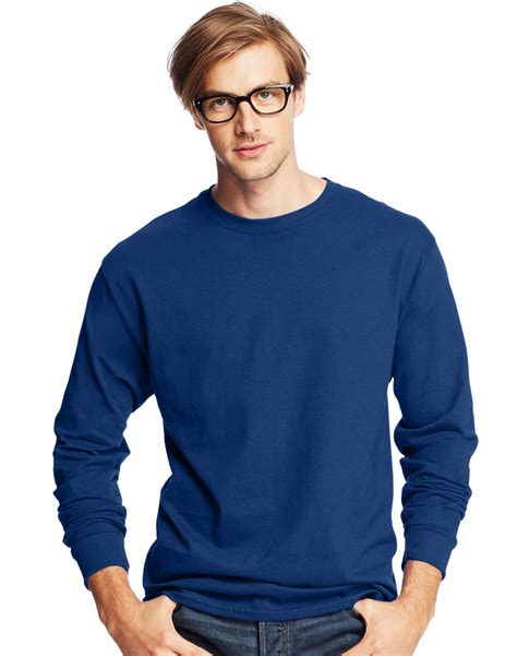 Hanes Hanes Mens Comfortsoft 4 Pack Long Sleeve Crewneck T Shirts L