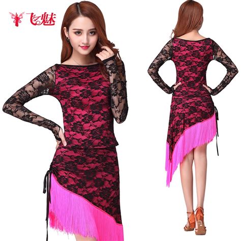 Summer New Arrived Adult Latin Dance Clothing Sexy Long Sleeves Lace