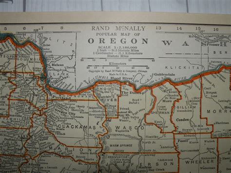 Map Of Oregon 1940 Wwii Era Map Vintage Map Of Oregon Original Etsy