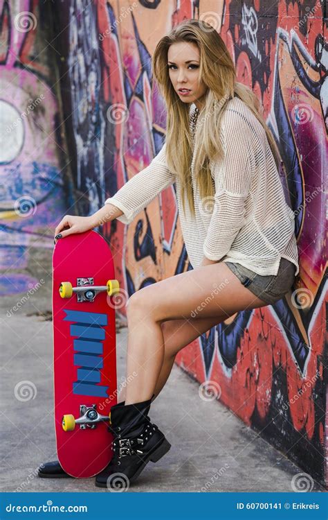 Skater Girl Editorial Photo Image Of Pretty Blonde 60700141