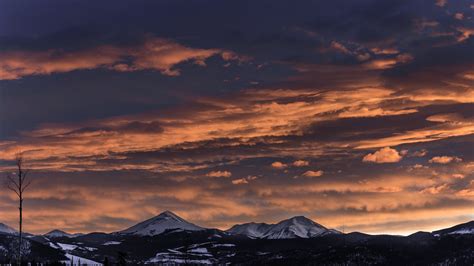 Mountains Sunset Clouds Peaks Picture Photo Desktop Wallpaper