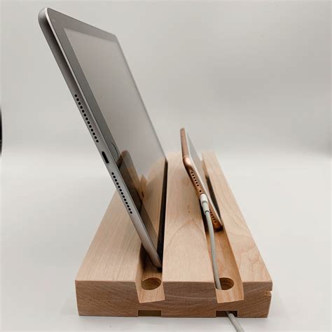 Wooden Ipad And Iphone Holder Ipad And Iphone Stand Ipad Etsy