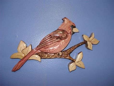 Cardinal Kathy Wise Pattern Design Intarsia Wood Intarsia Wood Art