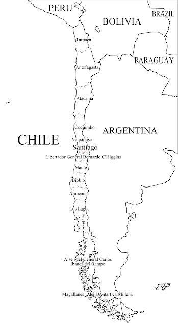 Mapa De Chile Para Colorear