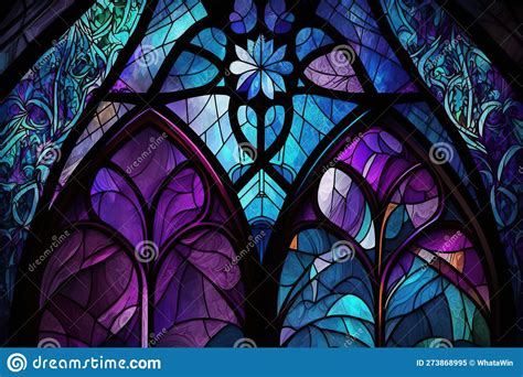 Multicolored Stained Glass Window With Irregular Random Block Pattern