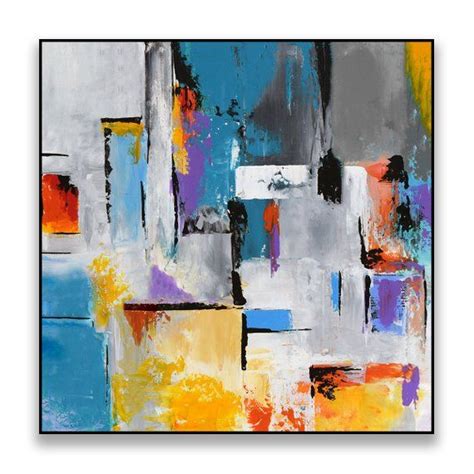 Large Abstract Contemporary Square Painting On Canvas Etsy Abstract