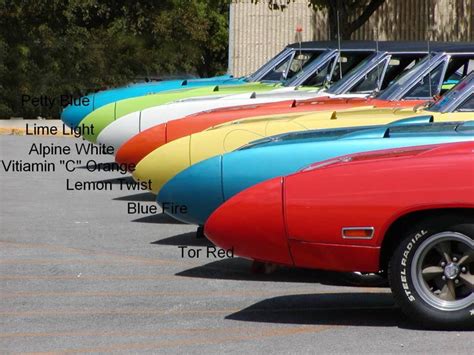 Mopar Color Chart Dodge Muscle Cars Plymouth Superbird Classic