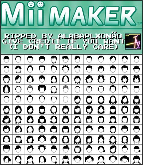 3ds Mii Maker Hair Options The Spriters Resource
