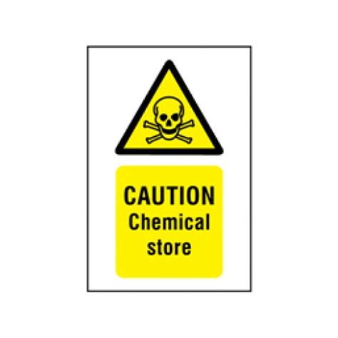 Caution Chemical Store Symbol And Text Safety Sign Chemical