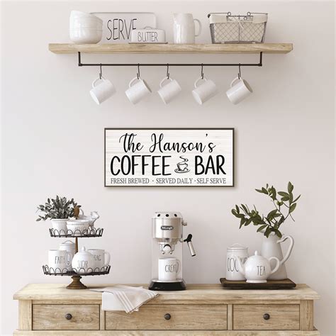 Coffee Bar Sign Coffee Bar Decor Kitchen Sign Coffee Sign Personalized