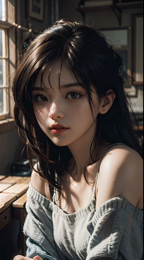 Best Quality Masterpiece Ultra High Res Photorealistic Raw Photo Girl Off Shoulder
