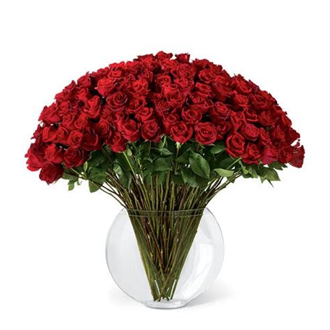 Order flower delivery to home, office, another city. 100 Roses Bouquet at Send Flowers