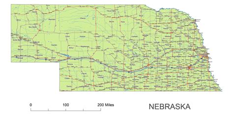 Preview Of Nebraska State Vector Road Map Lossless