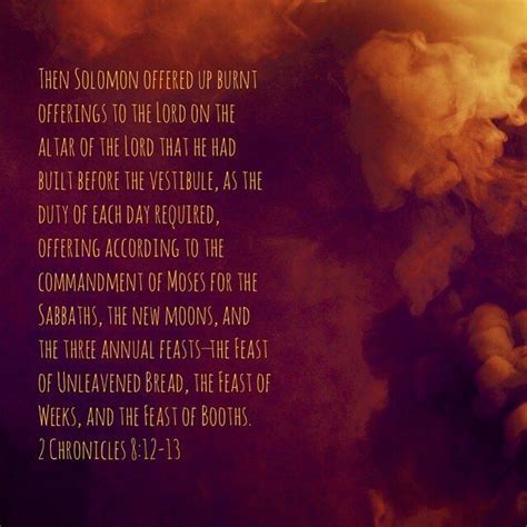 2 Chronicles Burnt Offerings Faith Bible Solomons