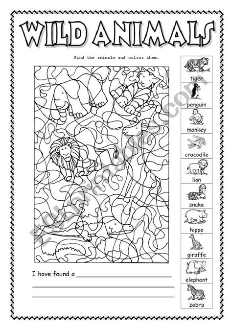 Hidden Animals Coloring Page Printables Kids How Are