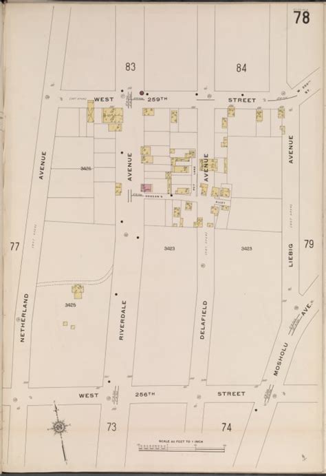 Bronx V 13 Plate No 78 Map Bounded By W 259th St Liebig Ave W