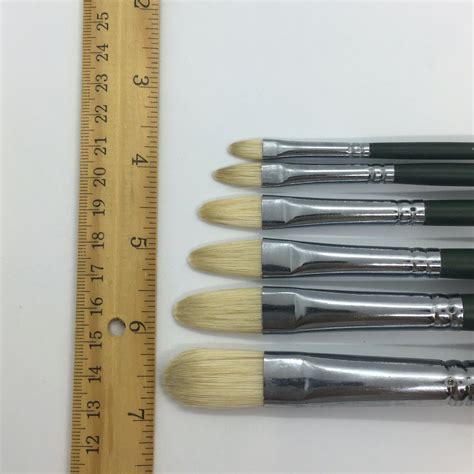 Xdt6385 Filbert Pro Art Brush Set 6 Pc Set Hog Bristle For Oil Acrylic