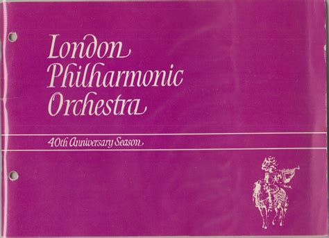 London Philharmonic Orchestra 40th Anniversary Season Program At Amazon