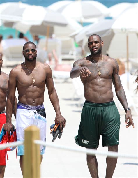 Lebron James And Dwyane Wade Serve Serious Shirtless Miami Heat Photos