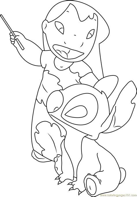 Cute Lilo and Stitch Coloring Page - Free Lilo & Stitch Coloring Pages