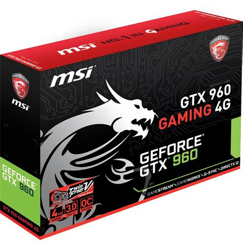 4gb Msi Geforce Gtx 960 Gaming 4g Aktiv Pcie 30 X16 Retail